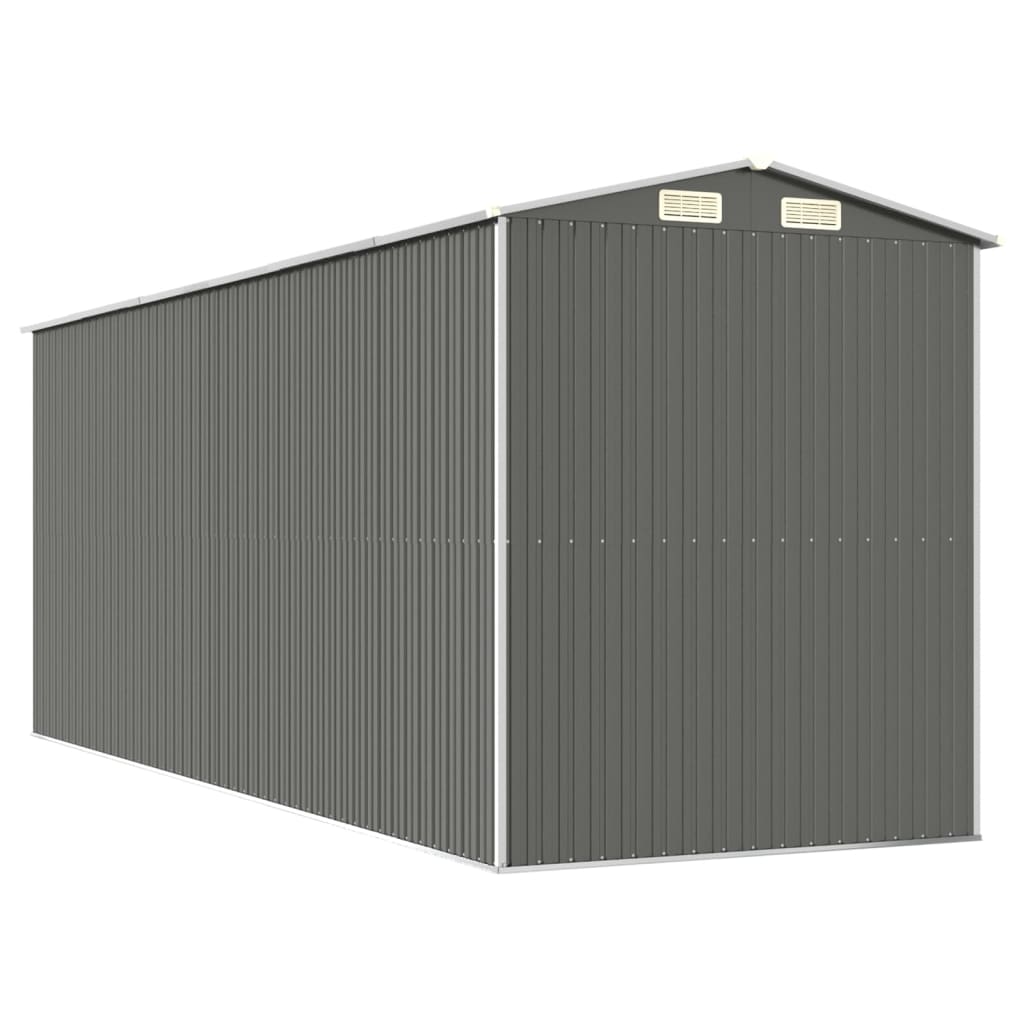 Világosszürke horganyzott acél kerti fészer 192 x 523 x 223 cm