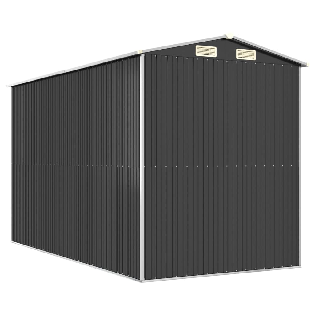 Antracitszürke horganyzott acél kerti fészer 192 x 357 x 223 cm