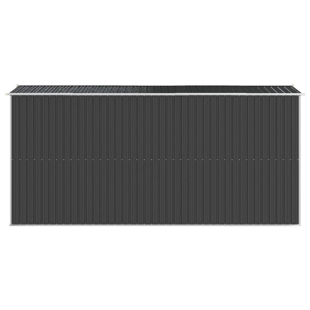 Antracitszürke horganyzott acél kerti fészer 192 x 440 x 223 cm