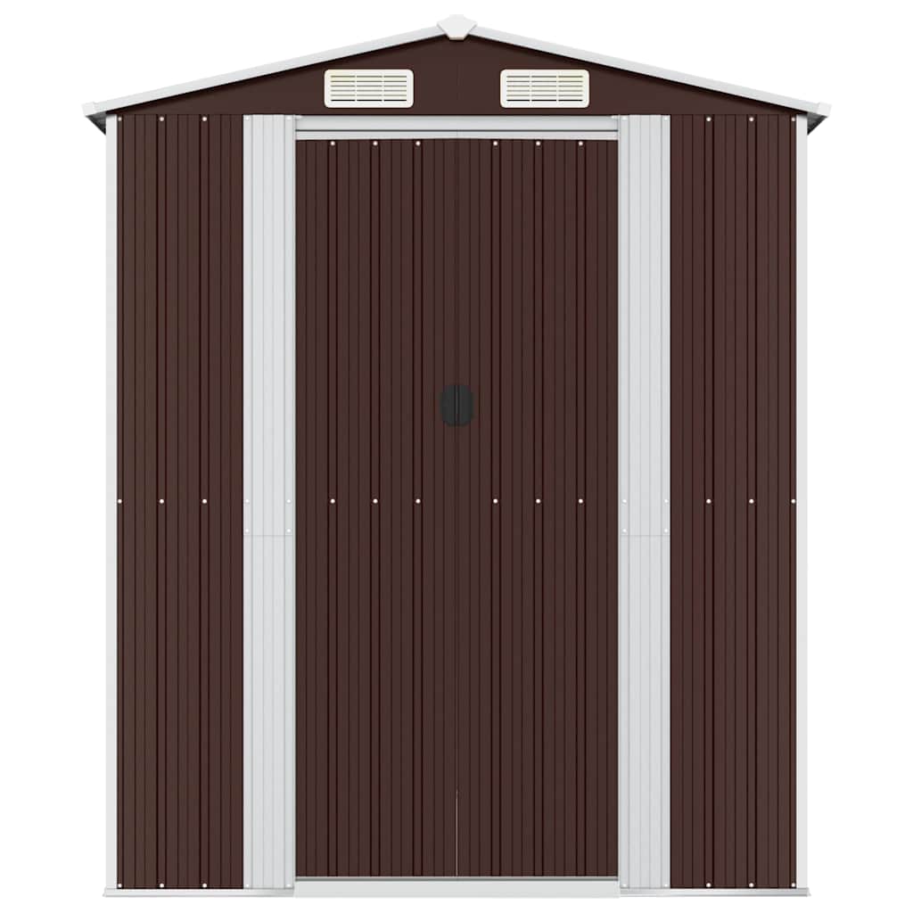 Sötétbarna horganyzott acél kerti fészer 192 x 440 x 223 cm