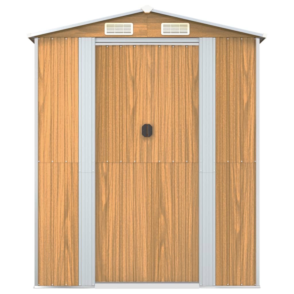 Világosbarna horganyzott acél kerti fészer 192x606x223 cm