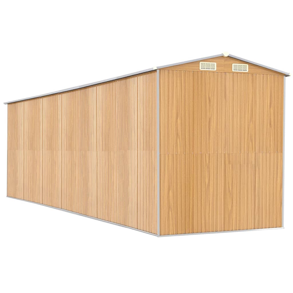 Világosbarna horganyzott acél kerti fészer 192x689x223 cm