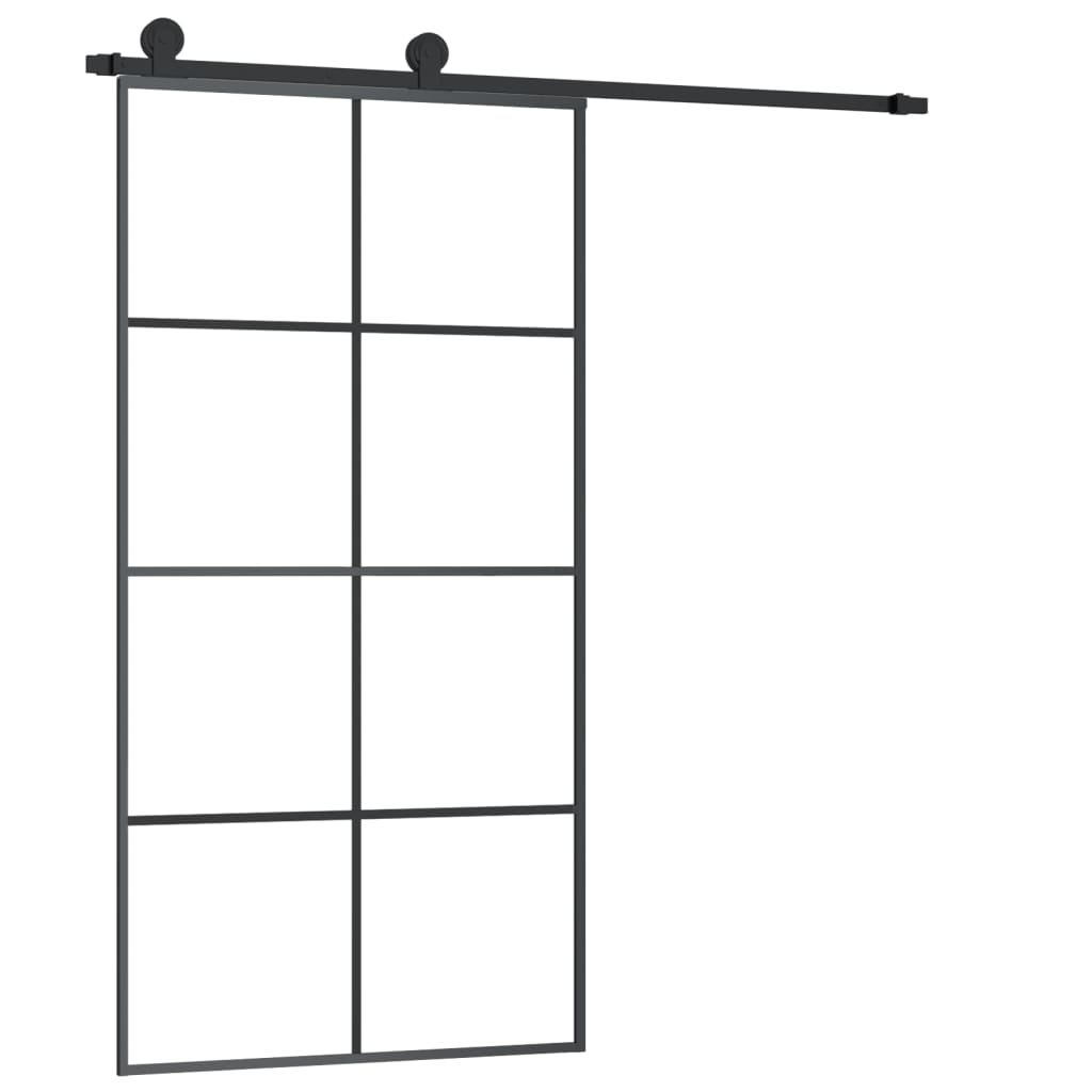 Esg üveg-alumínium tolóajtó fémszerelvény-szettel 102,5x205 cm