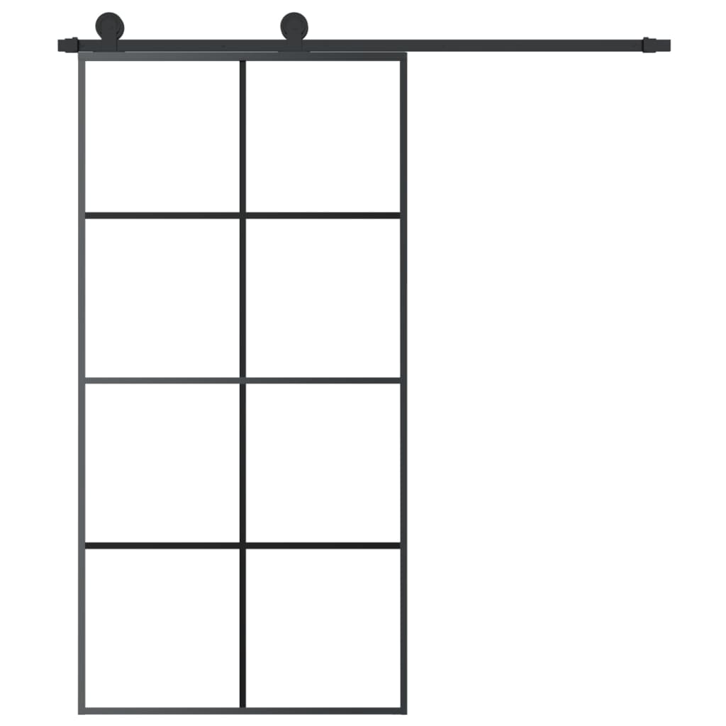Esg üveg-alumínium tolóajtó fémszerelvény-szettel 102,5x205 cm