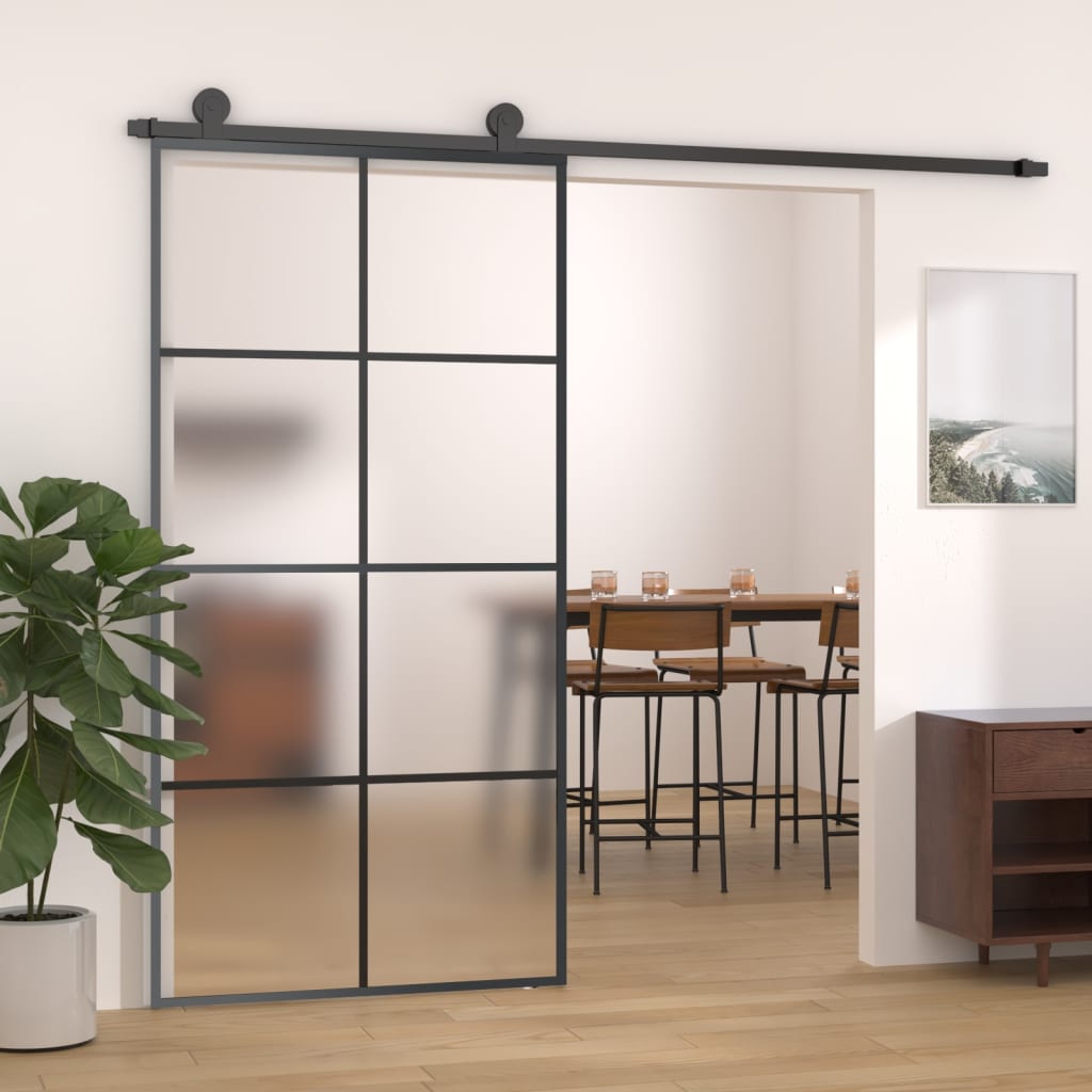 Esg üveg-alumínium tolóajtó fémszerelvény-szettel 102,5x205 cm