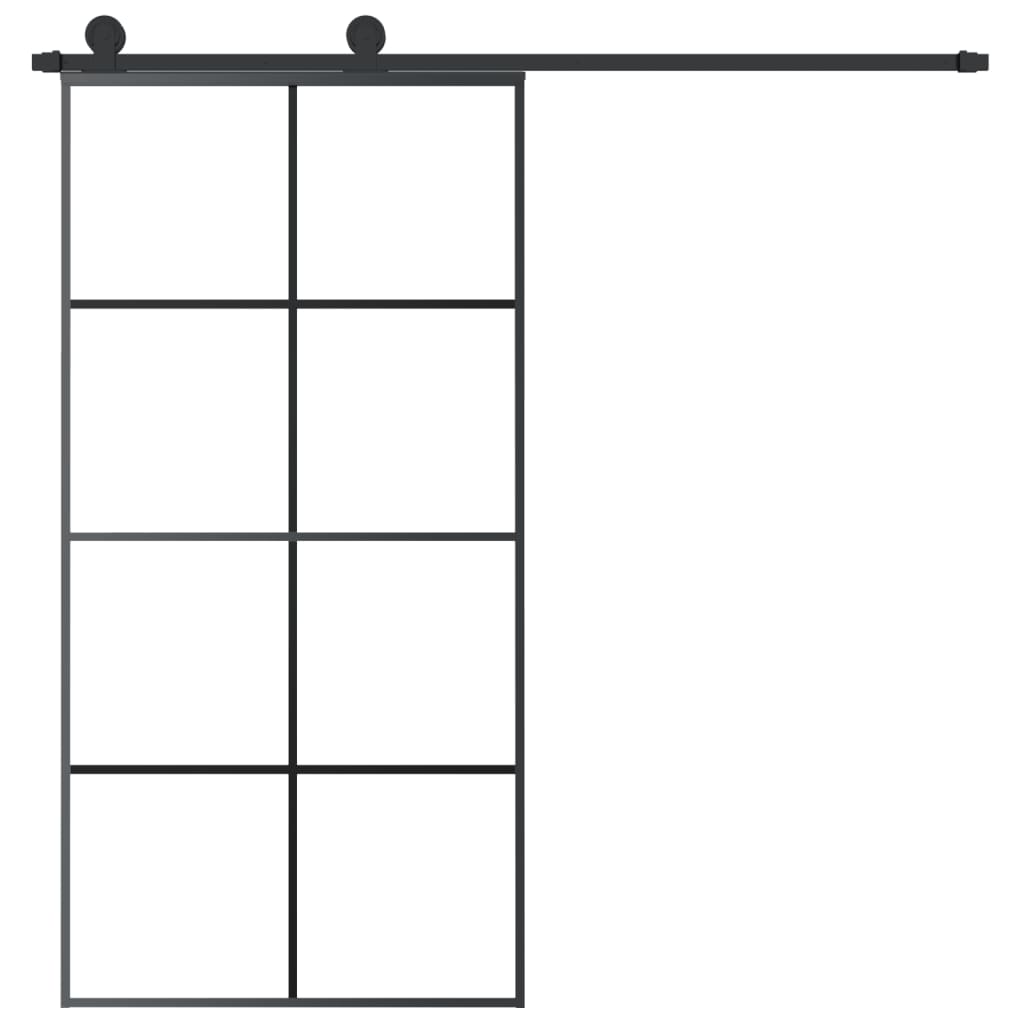 Esg üveg-alumínium tolóajtó fémszerelvény-szettel 102,5x205 cm