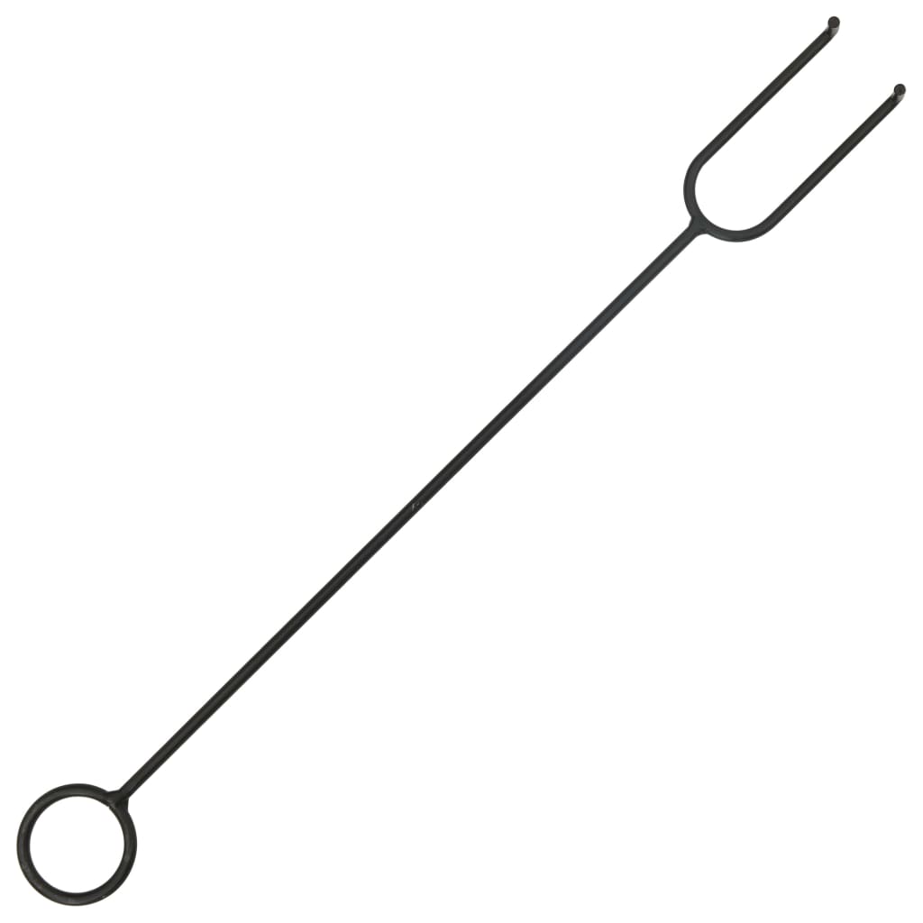 Rusztikus acél xxl méretű tűztál piszkavassal 62 x 54 x 56 cm