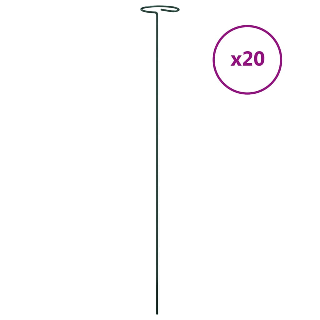 20 db sötétzöld acél kerti növénykaró 61 cm