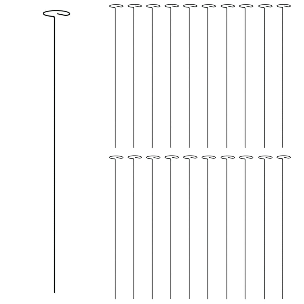 20 db sötétzöld acél kerti növénykaró 61 cm