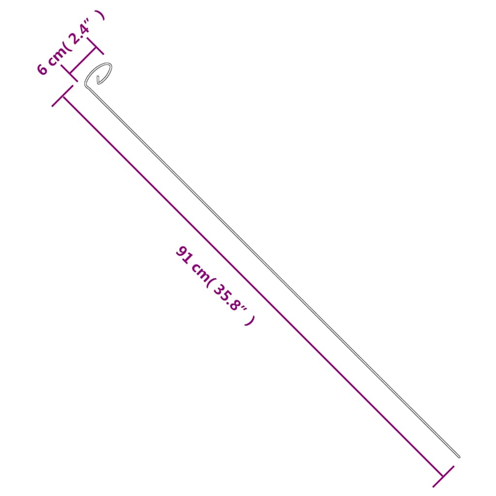20 db sötétzöld acél kerti növénykaró 91 cm