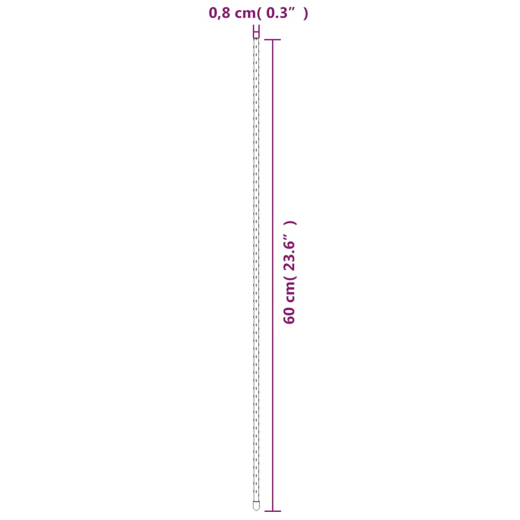 30 db zöld acél kerti növénykaró 60 cm
