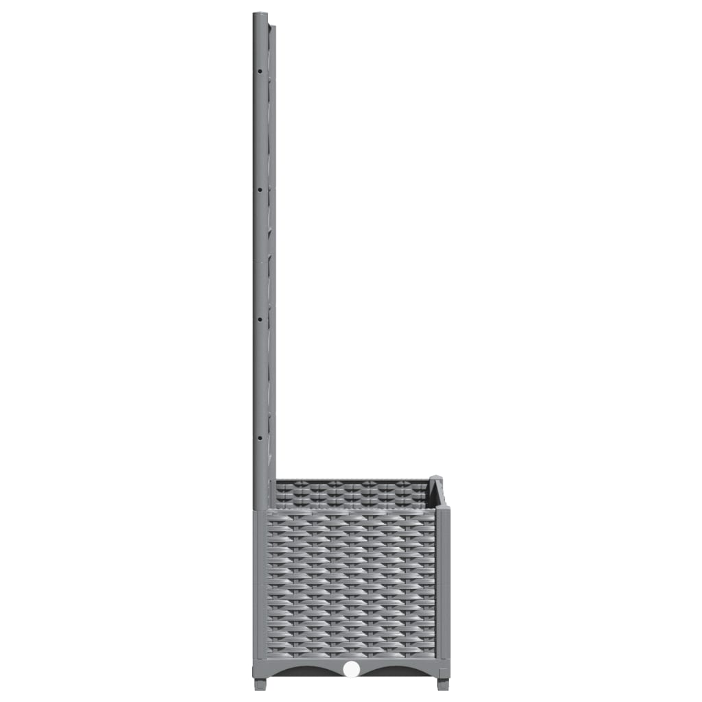 Világosszürke pp rácsos kerti ültetőláda 40 x 40 x 136 cm