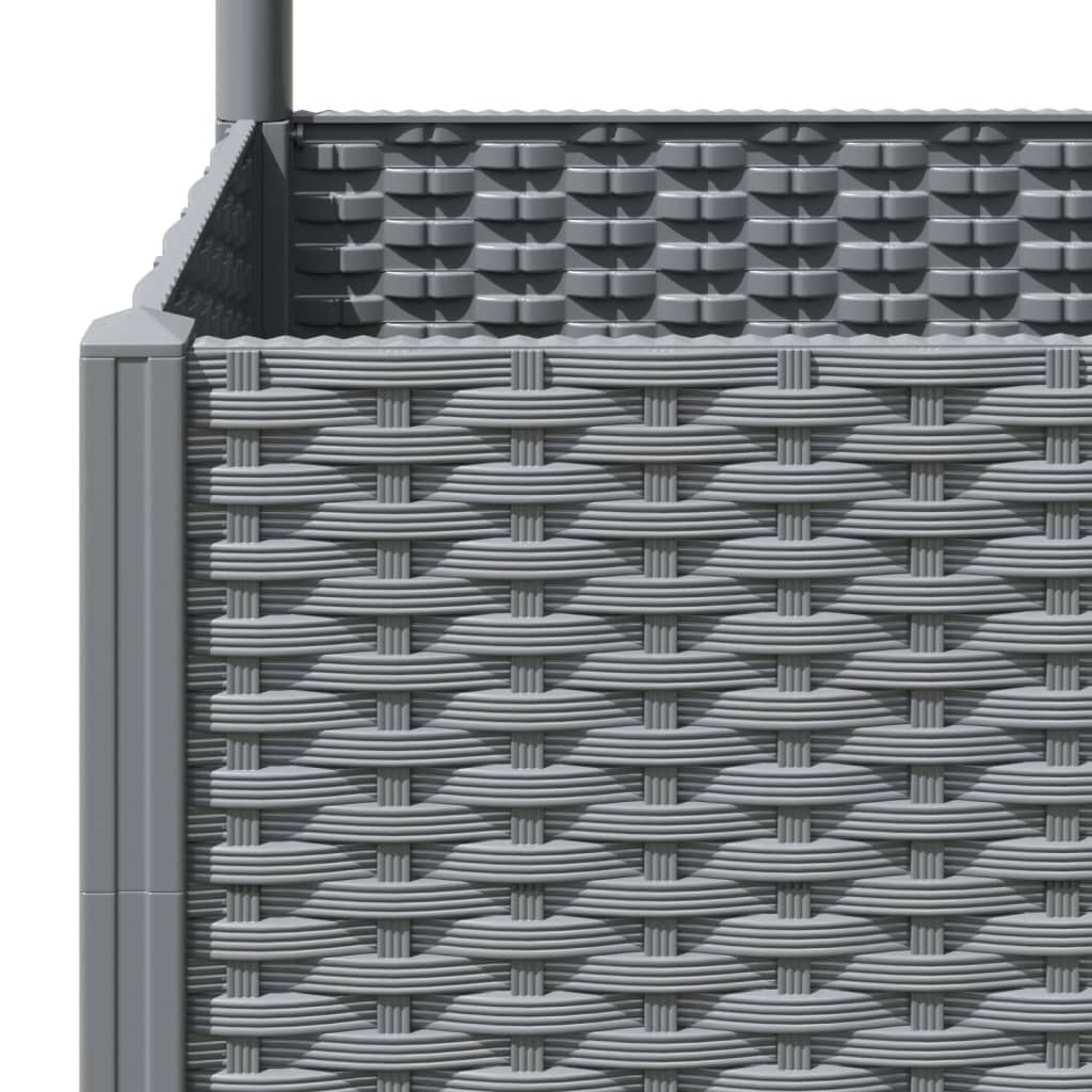 Világosszürke pp rácsos kerti ültetőláda 120 x 40 x 136 cm