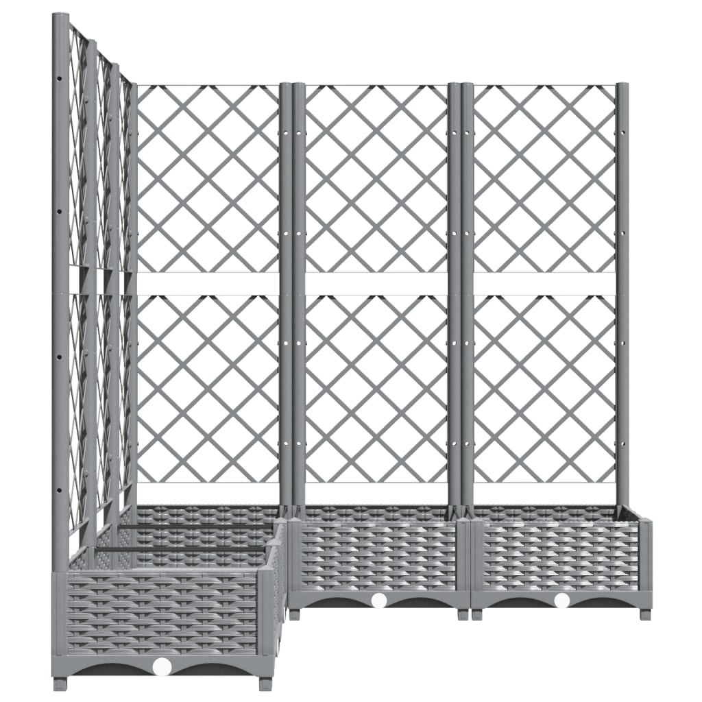 Világosszürke pp rácsos kerti ültetőláda 120 x 120 x 121,5 cm
