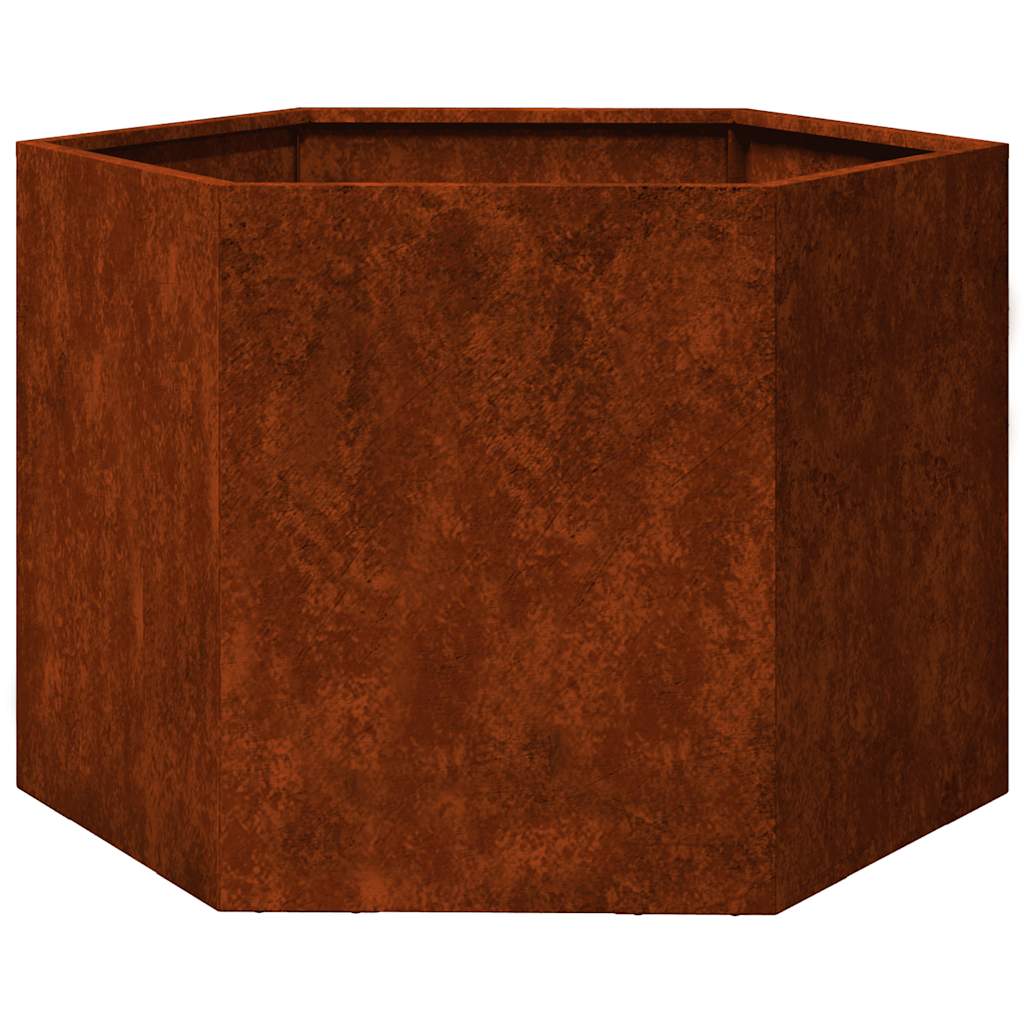 Rozsda színű corten acél növénytartó 60 x 60 x 45 cm