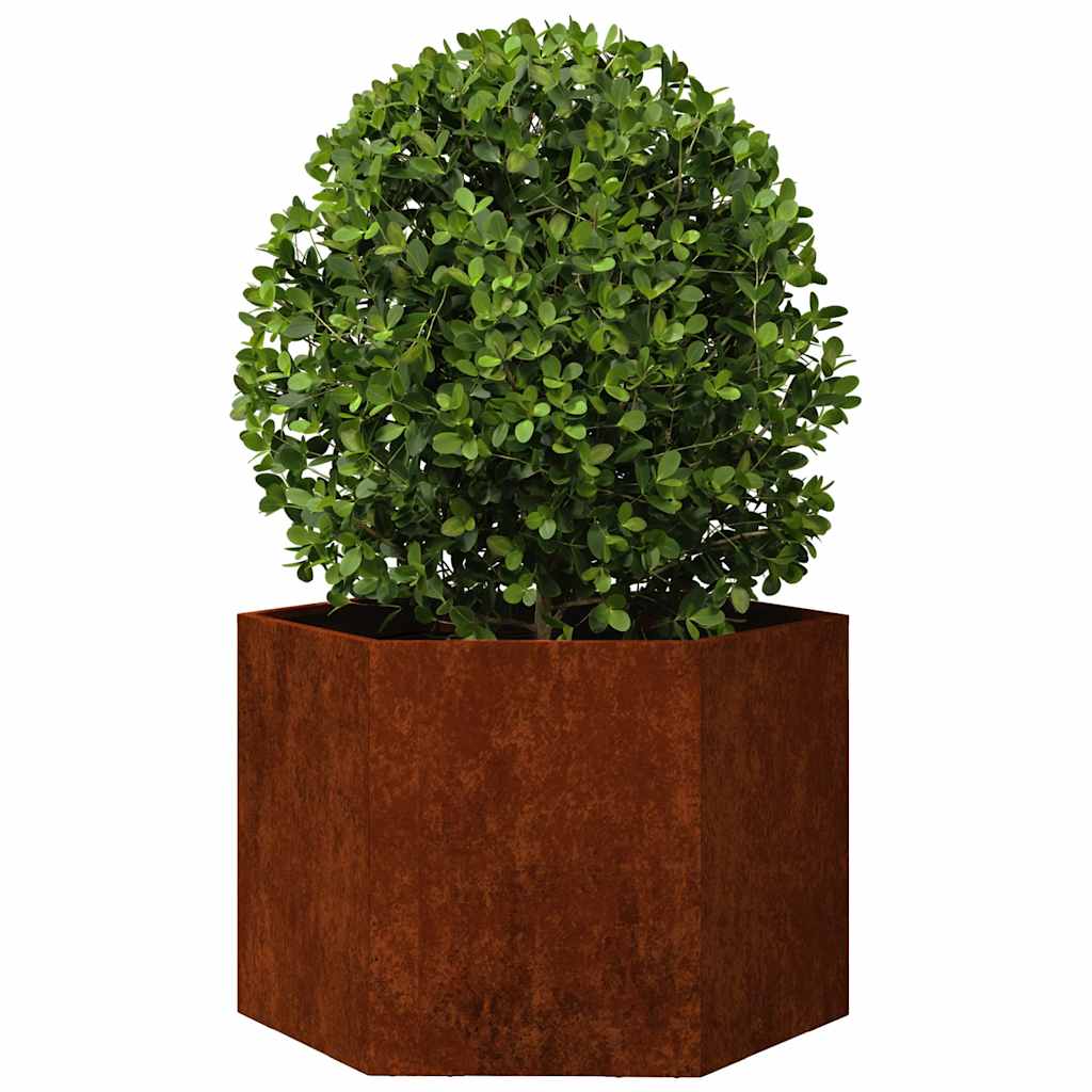Rozsda színű corten acél növénytartó 60 x 60 x 45 cm