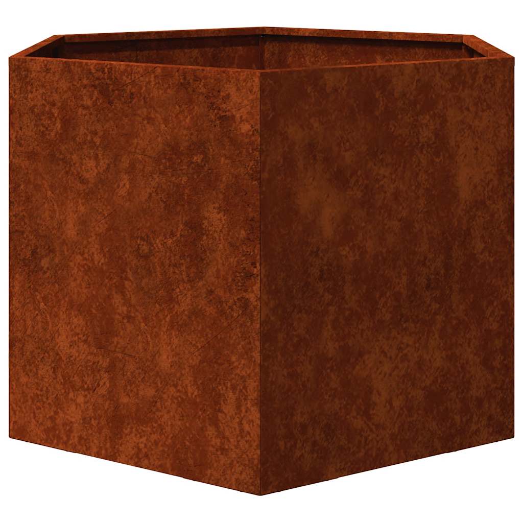 Rozsda színű corten acél növénytartó 60 x 60 x 45 cm