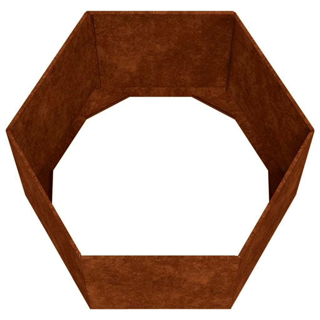 Rozsda színű corten acél növénytartó 60 x 60 x 45 cm