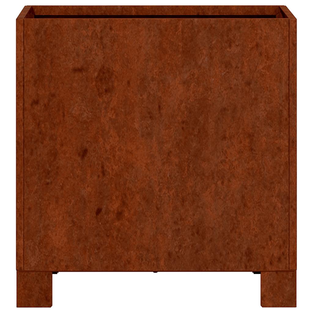 Rozsda színű corten acél növénytartó lábbal 30 x 30 x 30 cm