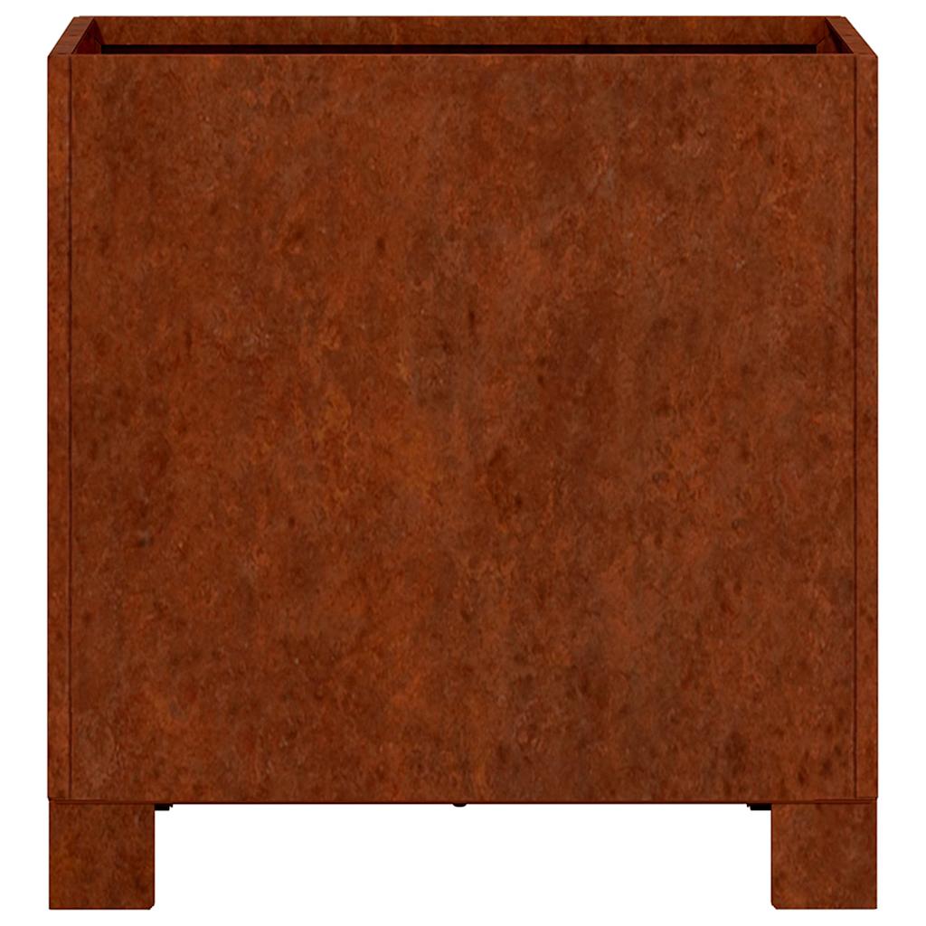Rozsda színű corten acél növénytartó lábbal 30 x 30 x 30 cm