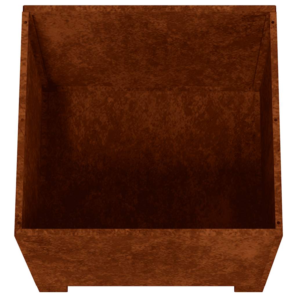 Rozsda színű corten acél növénytartó lábbal 50 x 50 x 50 cm