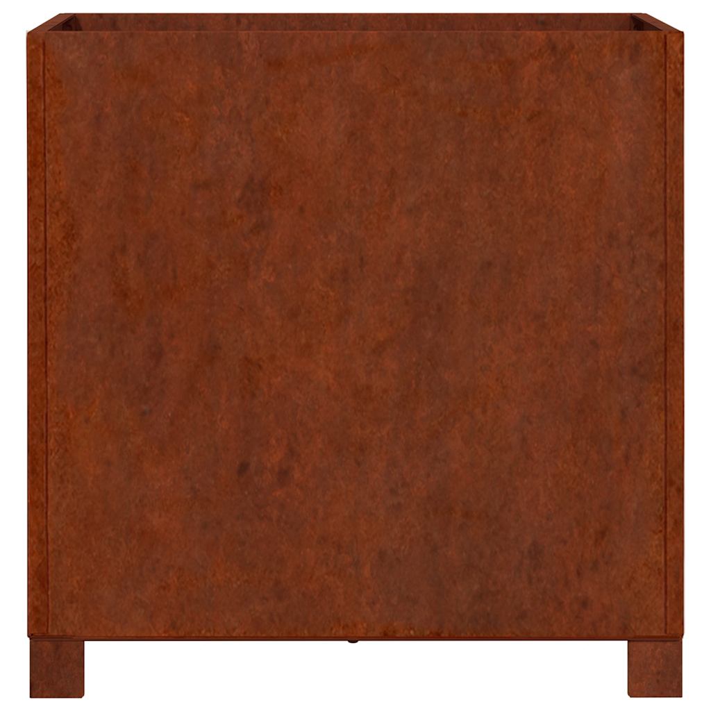 2 db rozsda színű corten acél növénytartó lábbal 50x50x50 cm