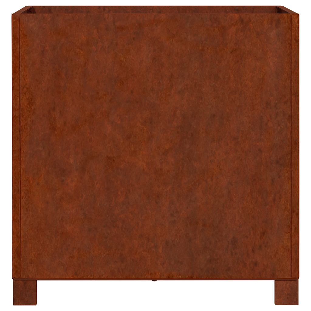 2 db rozsda színű corten acél növénytartó lábbal 50x50x50 cm