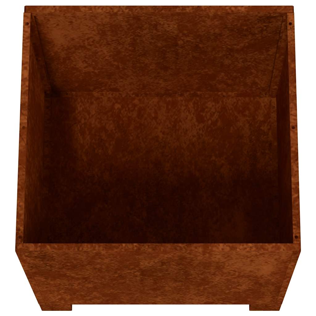 2 db rozsda színű corten acél növénytartó lábbal 50x50x50 cm