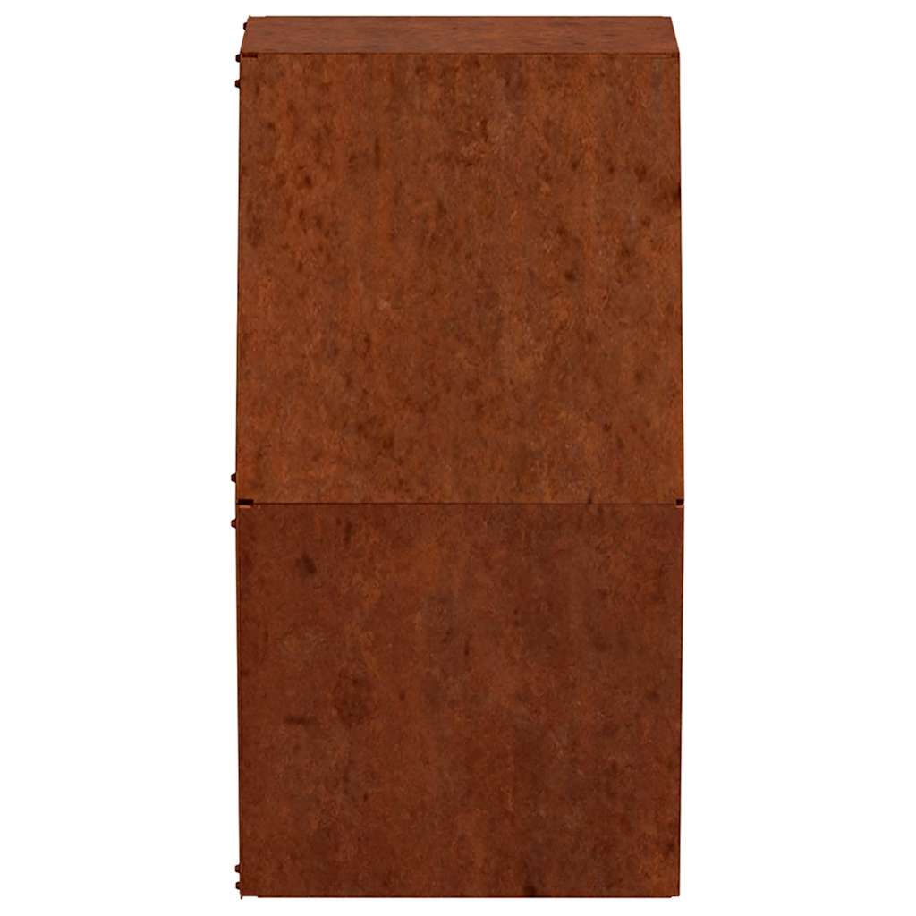 2 db rozsda színű corten acél fali növénytartó 46 x 10 x 40 cm