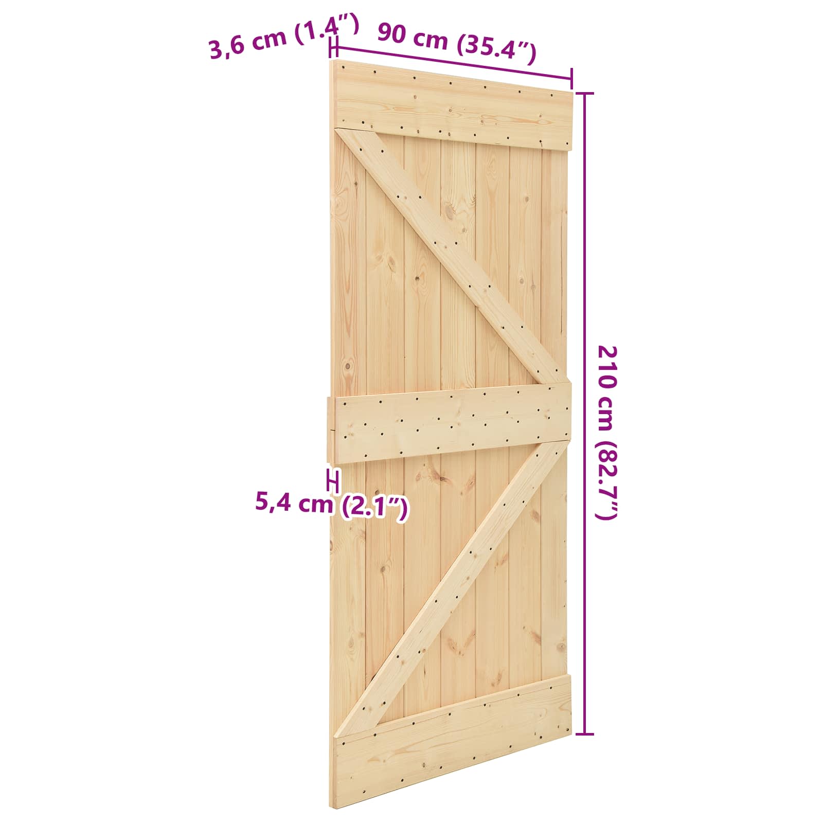 Ajtó narvik természetes 90 x 210 cm szilárd fenyőfa
