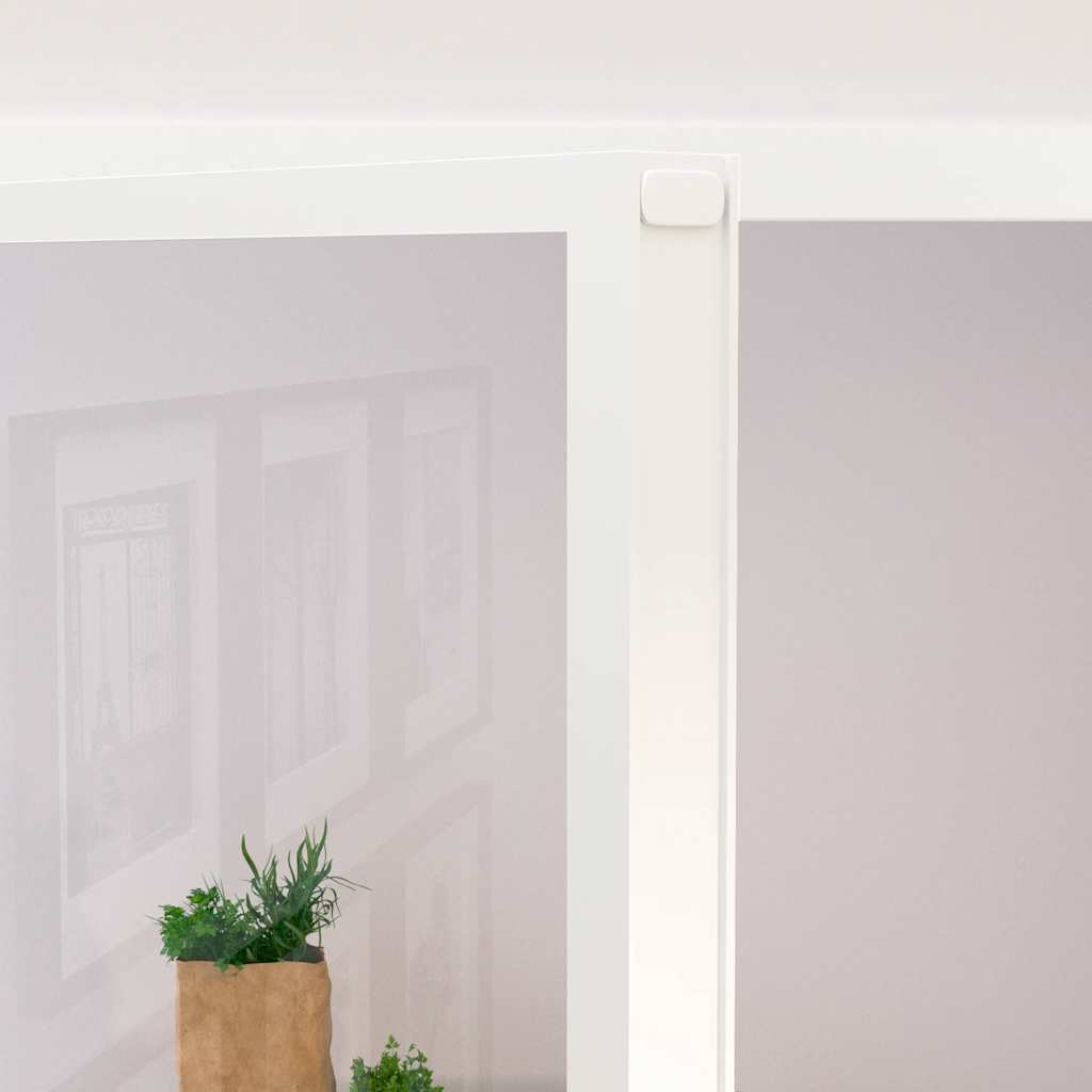 Fehér edzett üveg és alumínium vékony beltéri ajtó 102x201,5 cm