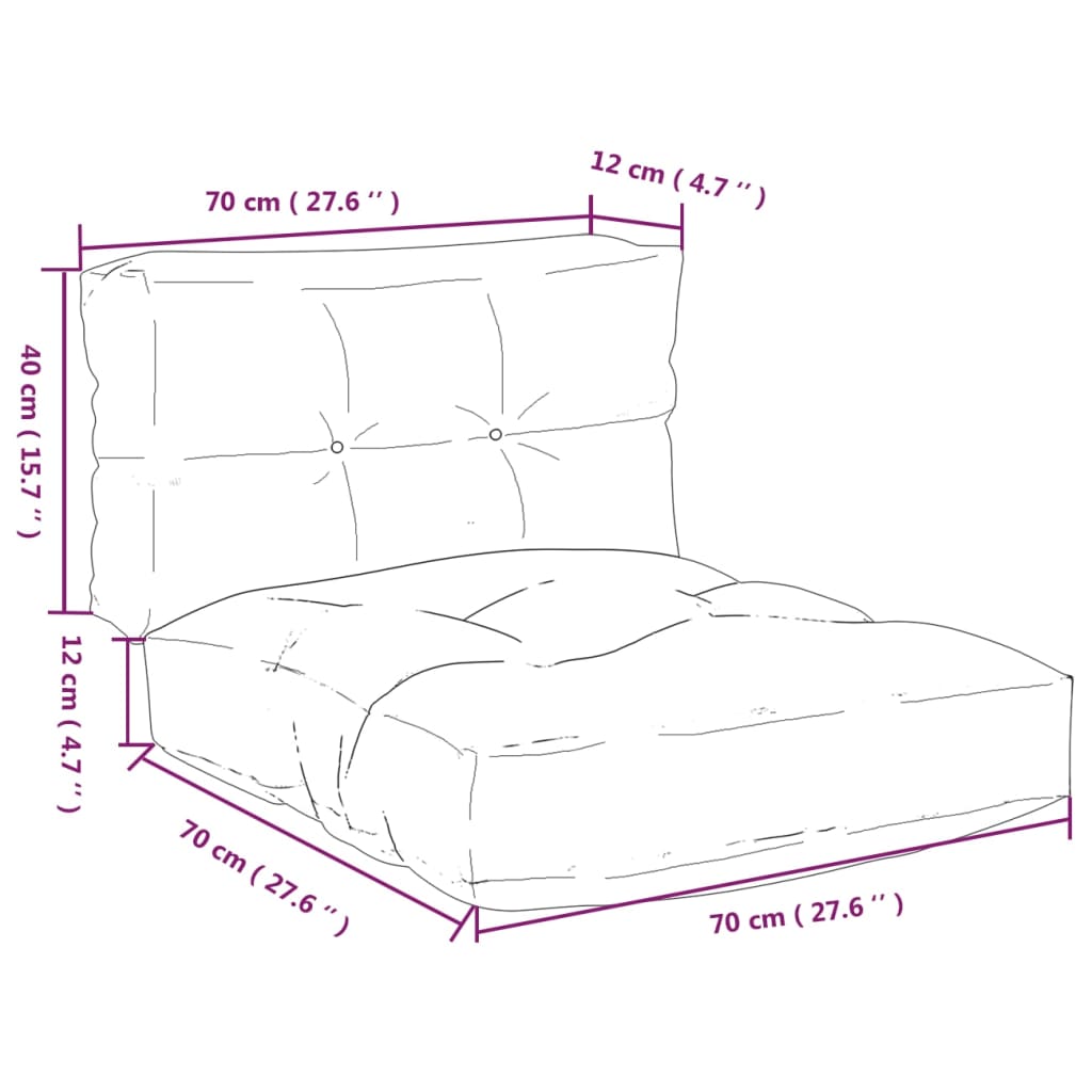 2 db levélmintás szövet raklapkanapé párna