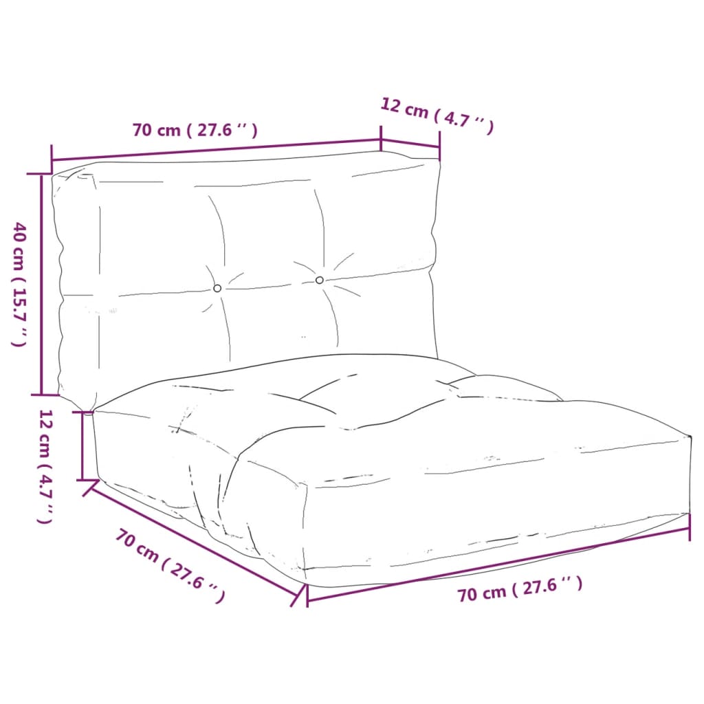 2 db levélmintás szövet raklapkanapé párna