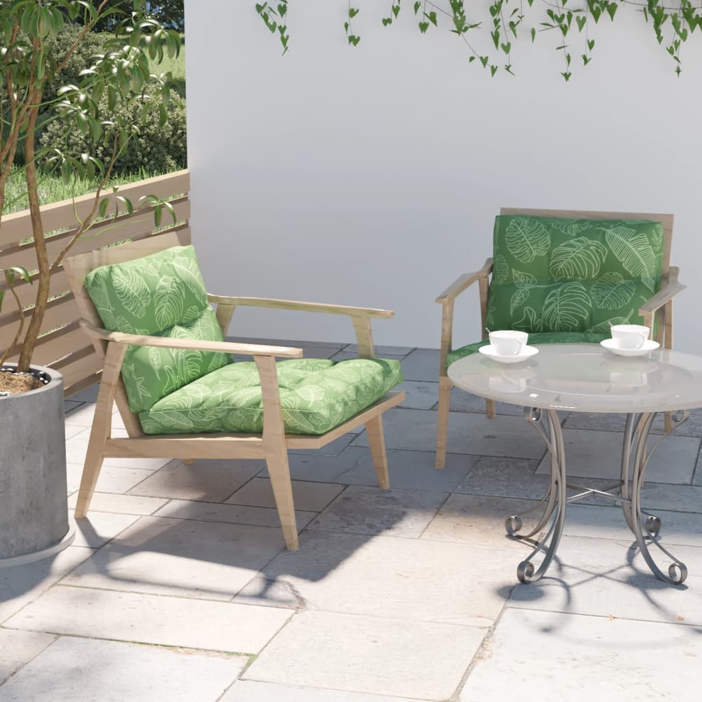 2 db levélmintás szövet raklapkanapé párna