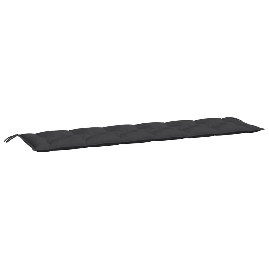 2 db fekete oxford szövet kerti padpárna 200 x 50 x 7 cm