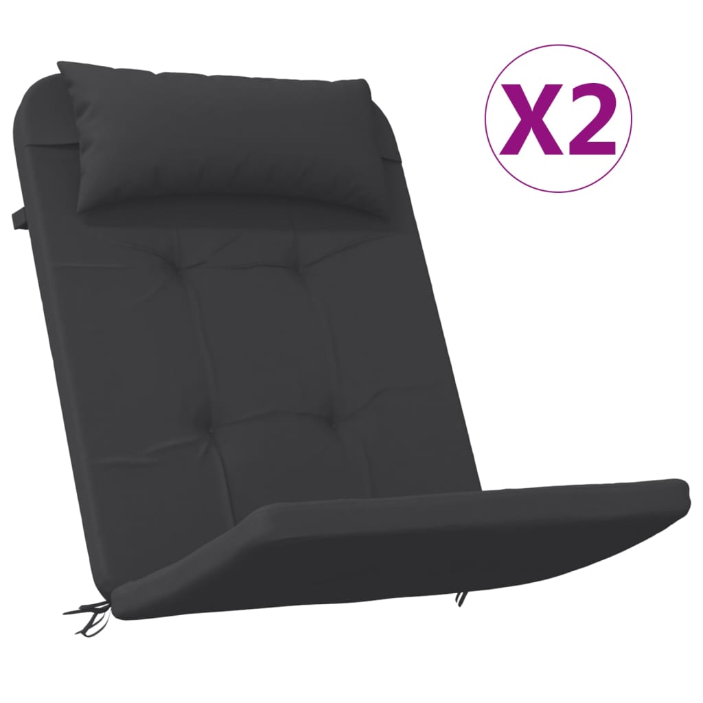 2 db fekete oxford-szövet adirondack-székpárna