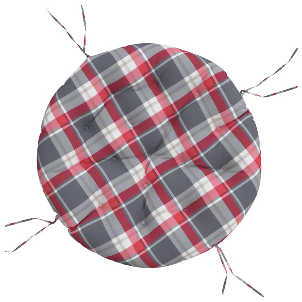 Piros kockás oxford-szövet kerek párna ø 100 x 11 cm