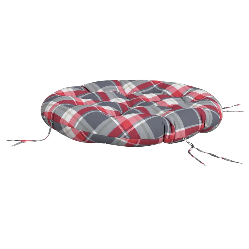 Piros kockás oxford-szövet kerek párna ø 100 x 11 cm