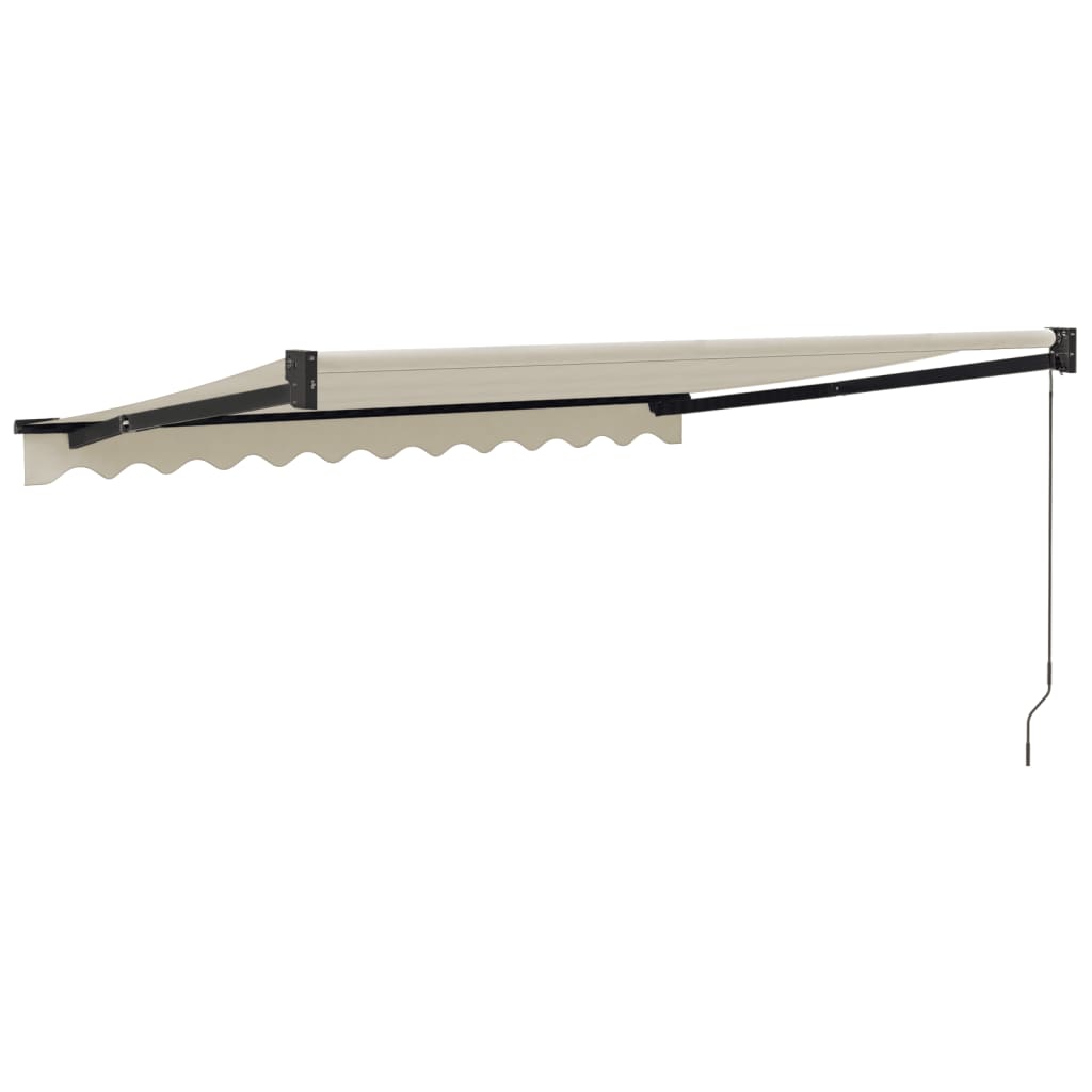 Krémszínű szövet és alumínium behúzható napellenző 3 x 2,5 m