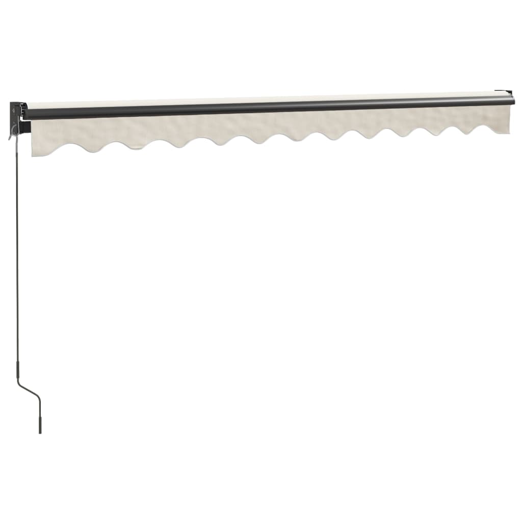 Krémszínű szövet és alumínium behúzható napellenző 3 x 2,5 m