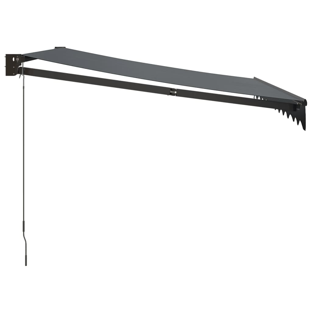 Antracit szövet és alumínium behúzható napellenző 3,5 x 2,5 m