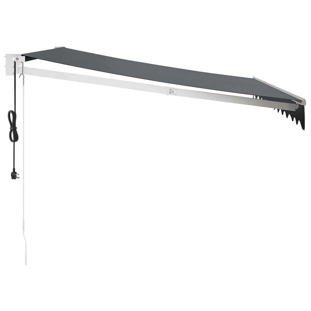 Antracit szövet és alumínium behúzható napellenző 3,5 x 2,5 m