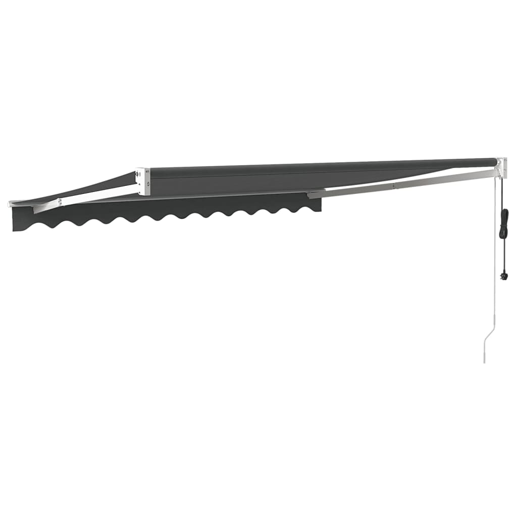 Antracit szövet és alumínium behúzható napellenző 3,5 x 2,5 m