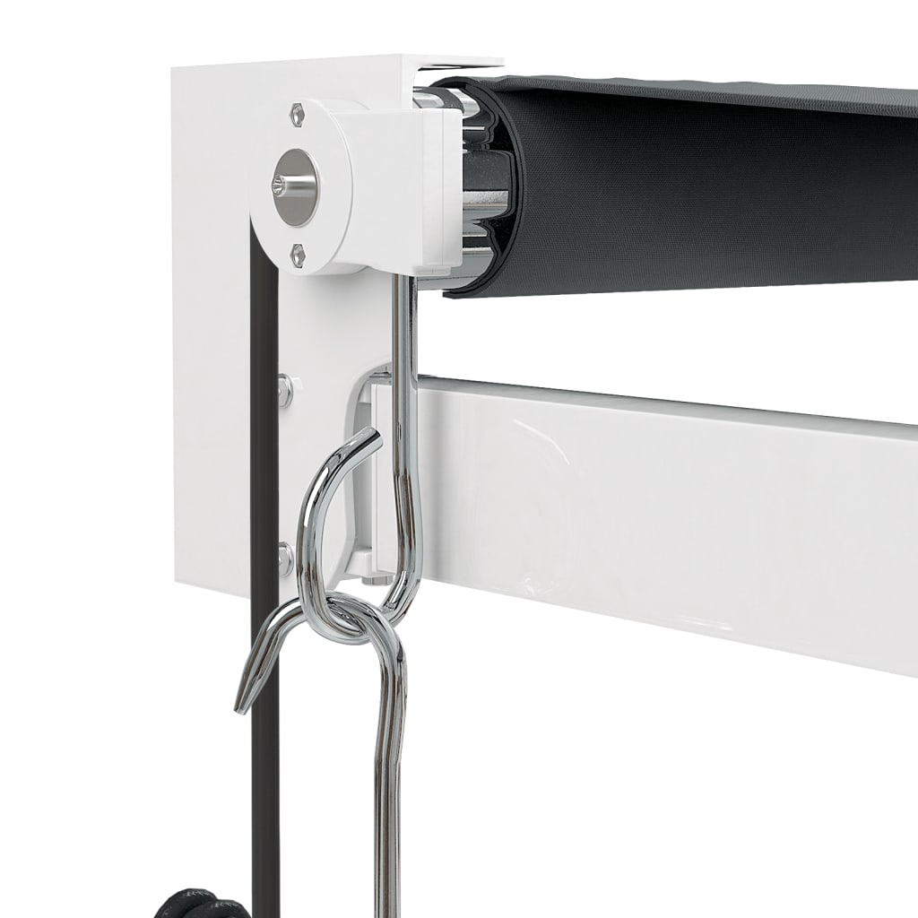 Antracit szövet és alumínium behúzható napellenző 3,5 x 2,5 m