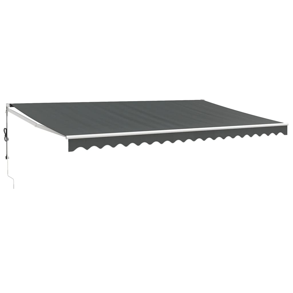 Antracit szövet és alumínium behúzható napellenző 5 x 3 m