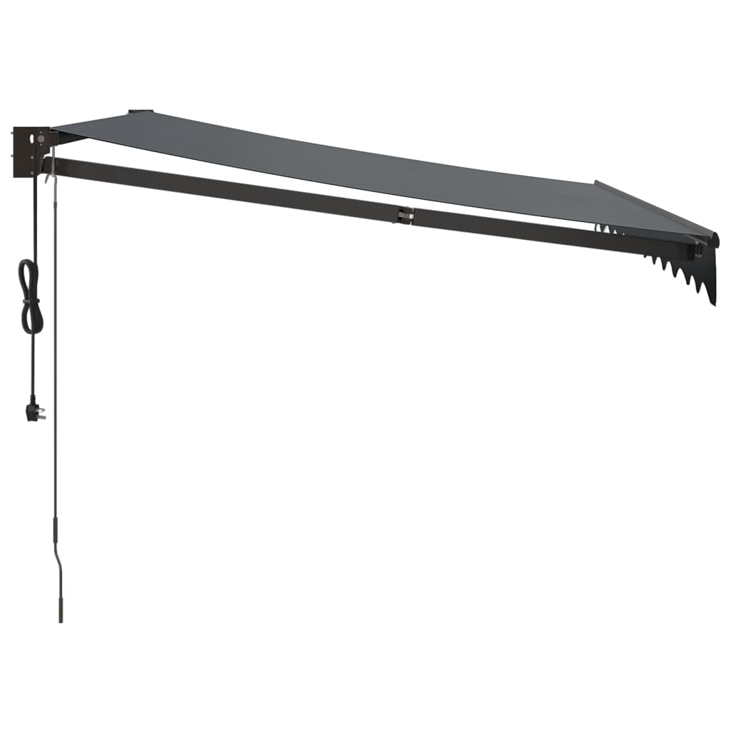 Antracit szövet és alumínium behúzható napellenző 3 x 2,5 m