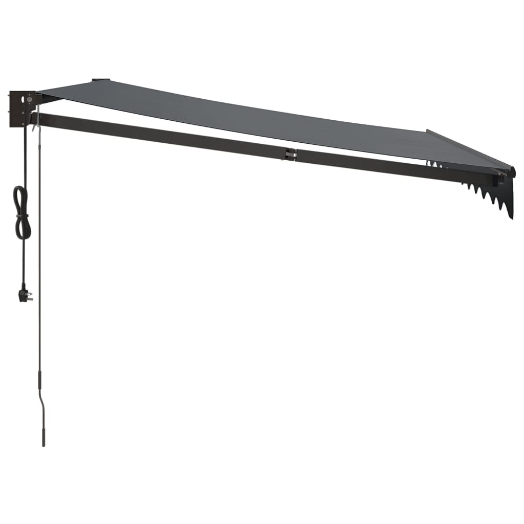 Antracit szövet és alumínium behúzható napellenző 3,5 x 2,5 m