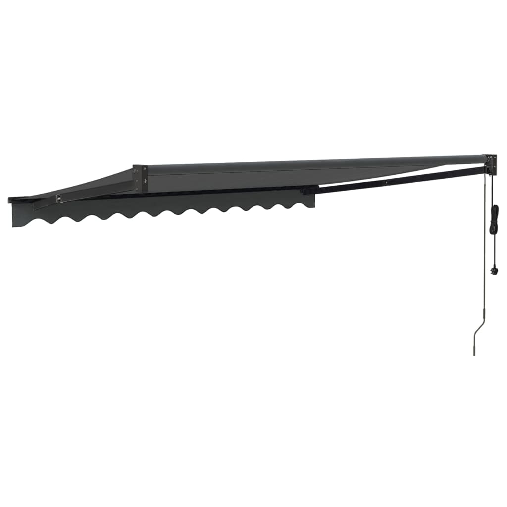 Antracit szövet és alumínium behúzható napellenző 3,5 x 2,5 m