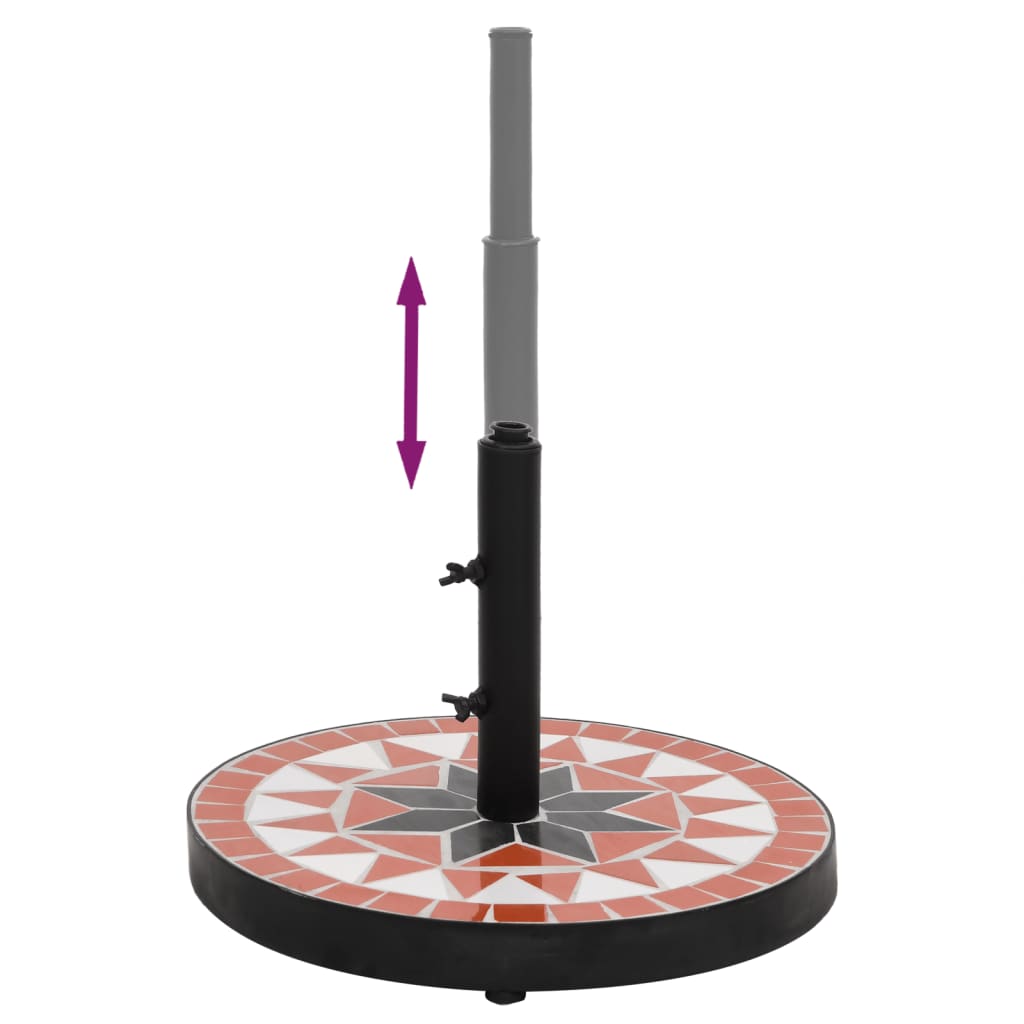 Terrakotta és fehér kerek napernyő talp 12 kg