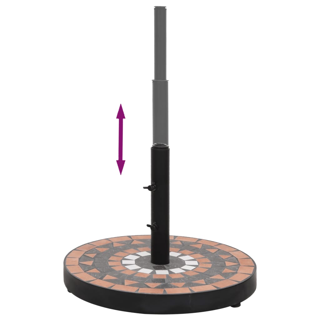 Terrakotta és fehér kerek napernyő talp 12 kg